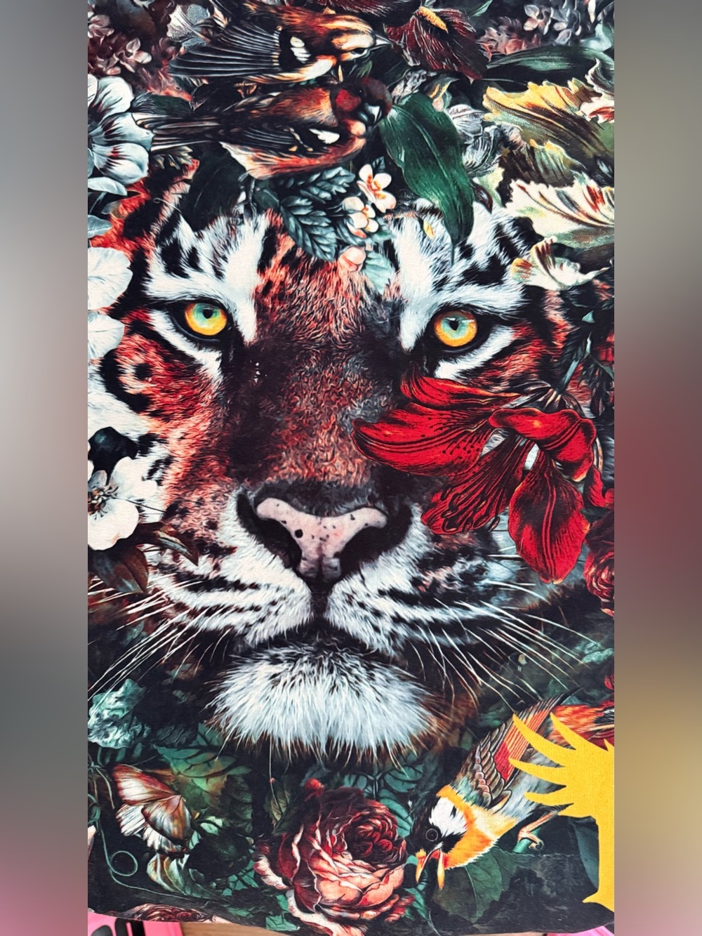 Shwood Tiger Face Crewneck Sweater - Red, Yellow & Green Accents